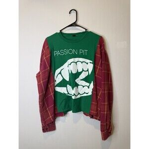 Reworked Upcycle Grunge Oversized Passion Pit Sweater  Top L/XL